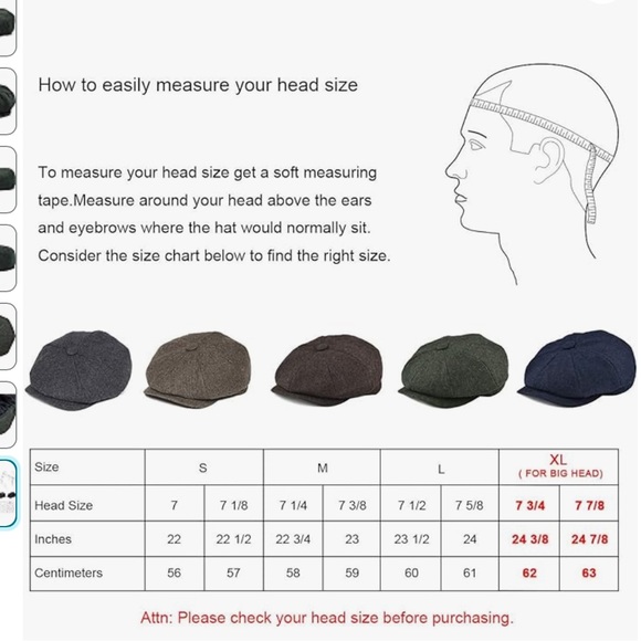 Men's 8 Panel Wool Blend Newsboy Flat Cap Herringbone Tweed Hat - Picture 6 of 6